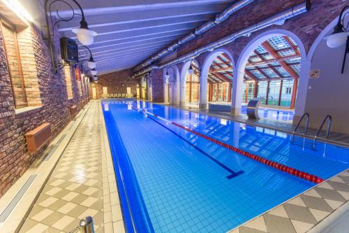 马塔古斯von ROSEN spa的大楼内的大型室内游泳池