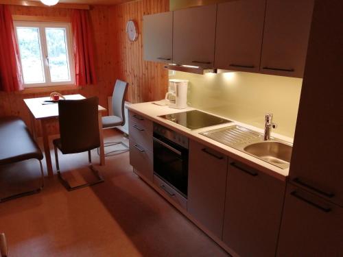 锡贝塔尔Haus Silke的厨房配有水槽和台面