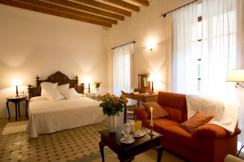 索列尔Turismo de Interior S'Ardeviu的客厅配有床和沙发