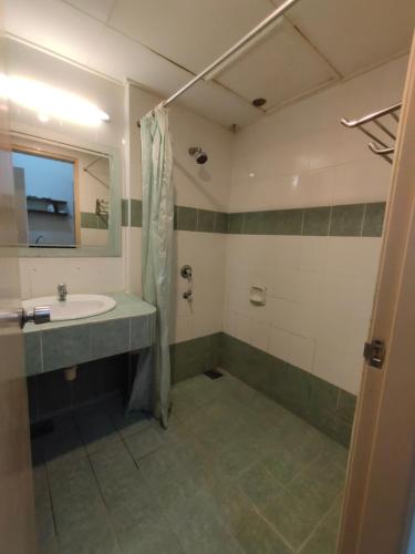 甘文丁Jana View Condotel MN的一间带水槽和淋浴的浴室
