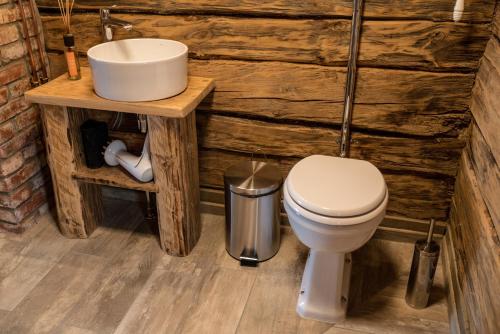 梅恩塞尔斯Viesu nams Melnsils的浴室配有白色卫生间和盥洗盆。