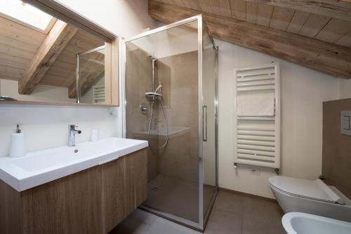 奥斯塔Il Riposo del Gladiatore的一间带水槽和淋浴的浴室