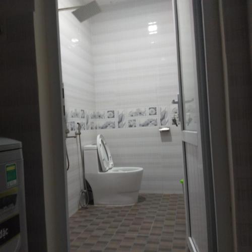 岘港Ngũ Hành Sơn的浴室配有卫生间和水槽。