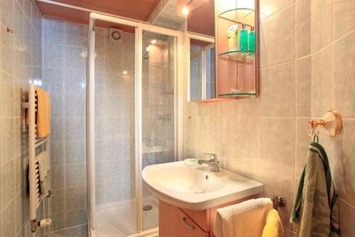 蒂罗尔-基希贝格霍夫维默尔度假屋的一间带水槽和淋浴的浴室