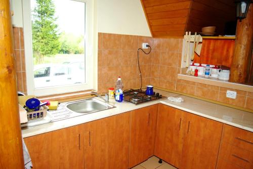 托普利察Doi Frati的厨房设有水槽和窗户。