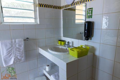 AzizacoueCasa Del Papa Resort & SPA的一间带水槽和镜子的浴室