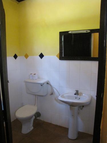 达累斯萨拉姆奇培坡海滩及村庄酒店的一间带卫生间和水槽的浴室