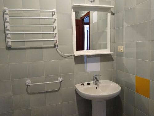 奥伦塞A casa da Liberdade的一间带水槽和镜子的浴室