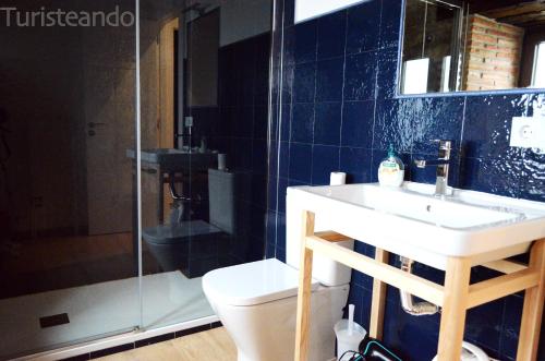 圣维森特-德拉巴尔克拉Apartamento Llerandi 1B - Céntrico y completamente reformado的浴室配有卫生间、盥洗盆和淋浴。