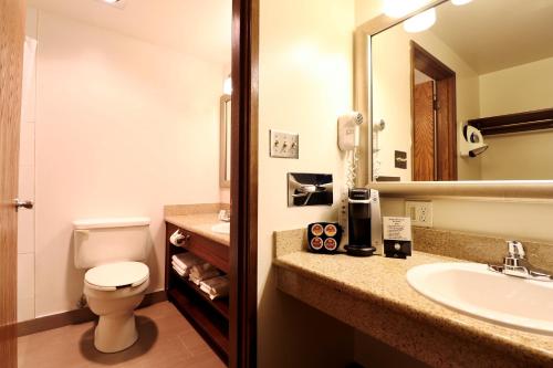 韦纳奇贝斯特韦斯特酋长酒店的一间带水槽、卫生间和镜子的浴室