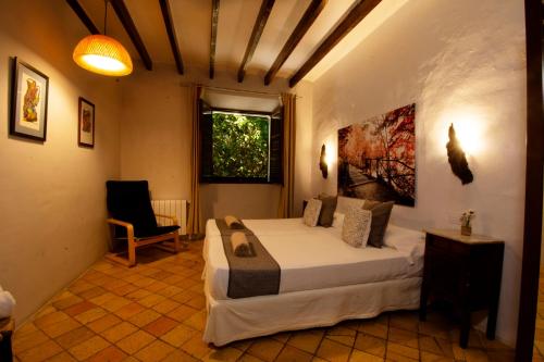 埃斯波尔莱斯埃斯波拉斯酒店的卧室配有床、椅子和窗户。
