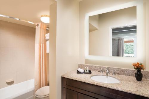 凯恩塔卡阳塔纪念碑山谷酒店的一间带水槽和镜子的浴室