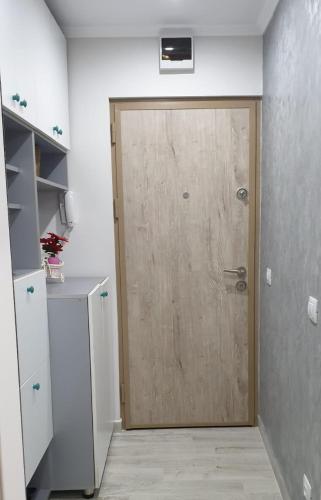 拉姆尼库沃尔恰Studio David的配有冰箱的木门