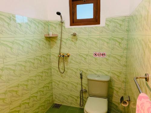 乌纳瓦图纳山姆住宿加早餐旅馆的带淋浴和卫生间的浴室。