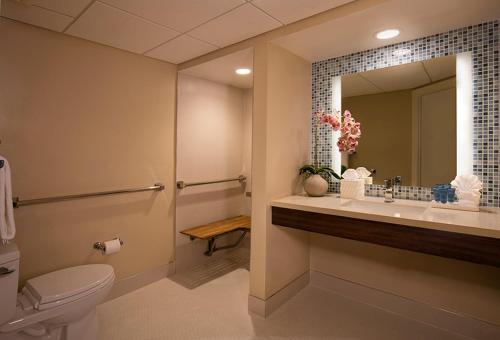 萨拉索塔丽都海滩度假酒店 - 萨拉索塔的一间带卫生间、水槽和镜子的浴室