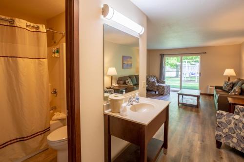 鱼溪帕克伍德酒店的一间带水槽和卫生间的浴室