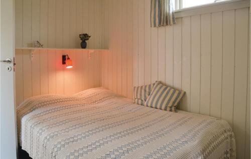 埃斯比约Pet Friendly Home In Esbjerg V With House Sea View的卧室配有一张床,墙上有灯