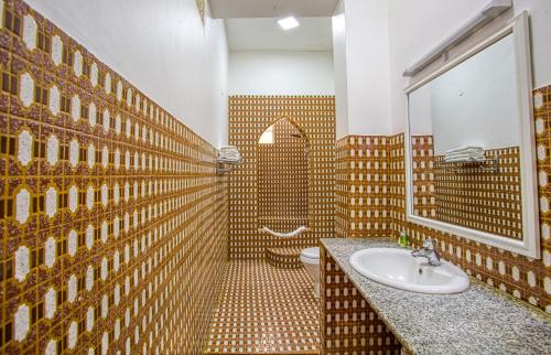 桑给巴尔Freddie Mercury Apartments的一间带水槽和卫生间的浴室