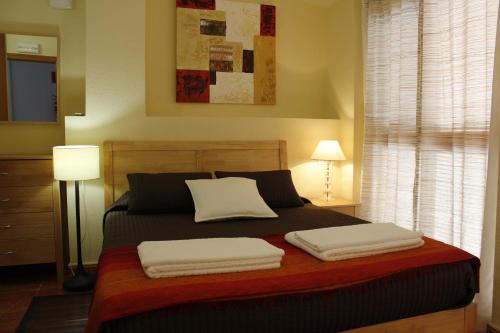 布索特La Xaquera的一间卧室配有一张带两个枕头的床