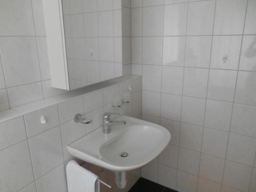 伦策海德Vazerol的白色的浴室设有水槽和镜子