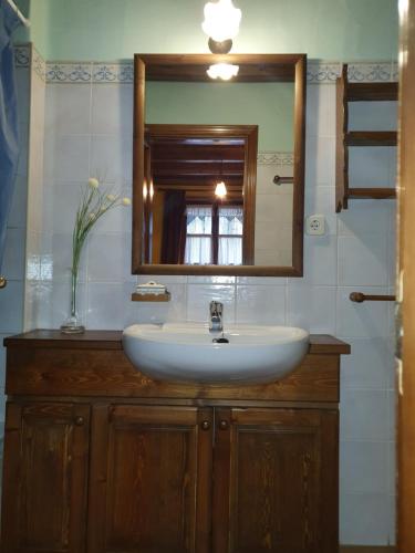 萨拉尔杜Salardu III的一间带水槽和镜子的浴室