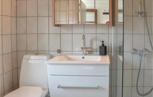 罗莫柯克比Beautiful Apartment In Rm With Wifi的一间带水槽和卫生间的浴室