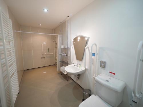 瑟索公园酒店的浴室配有卫生间、盥洗盆和淋浴。