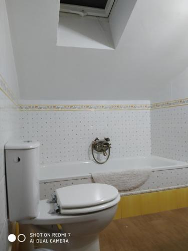 桑蒂蓬塞Apartamento Las Musas的一间带卫生间和浴缸的浴室