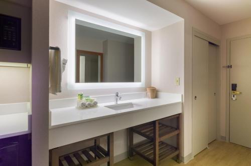 兰霍恩费城东北部 - 兰霍恩快捷假日酒店的一间带水槽和镜子的浴室