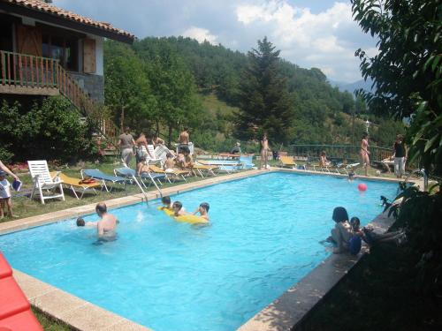 坎姆帕拉斯特拉尔塔酒店的一群人在游泳池玩耍