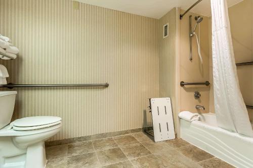 萨默维尔Quality Inn Summerville-Charleston的一间带卫生间、浴缸和淋浴的浴室