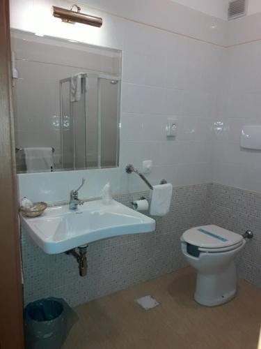拉奎拉圣米歇尔酒店的一间带水槽和卫生间的浴室