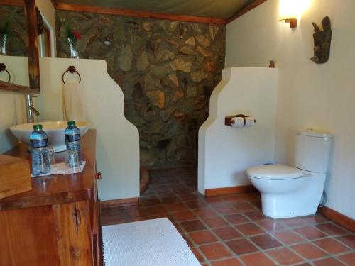 纳库鲁奇瓦布什旅舍的一间带卫生间和水槽的浴室