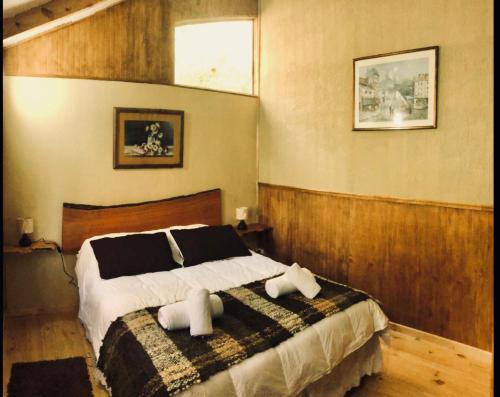 Cabañas Nutrias Patagonicas客房内的一张或多张床位