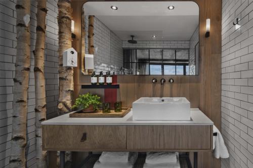伦敦Treehouse Hotel London的浴室配有白色水槽和台面
