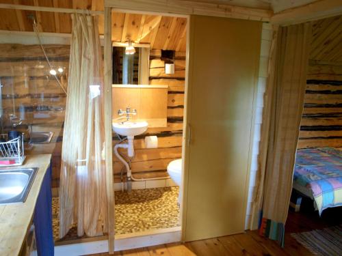 Ähijärve亚温努卡普克玛雅度假屋 的一间带水槽和卫生间的浴室