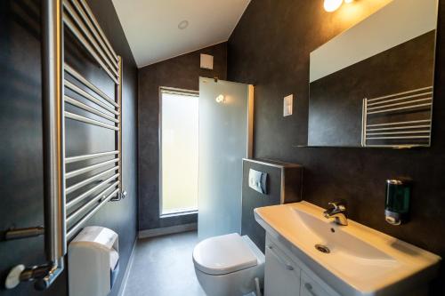 Eyvindarhólar迎宾度假屋的一间带水槽和卫生间的浴室