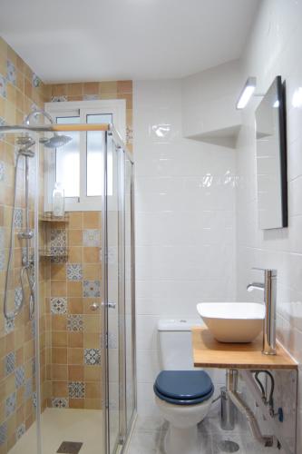 塞维利亚塞维利亚享受公寓的一间带水槽、卫生间和淋浴的浴室
