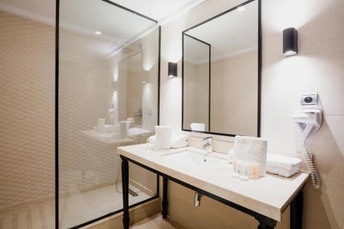 卡萨布兰卡Diwan Casablanca Hotel & Spa的一间带水槽和镜子的浴室