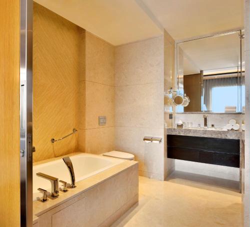哥印拜陀哥印拜陀丽笙酒店的带浴缸、卫生间和盥洗盆的浴室