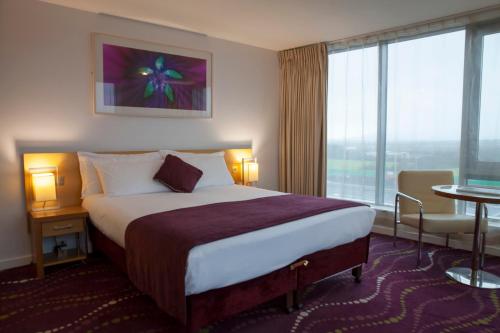 克劳道金路易菲茨杰拉德酒店的酒店客房设有一张床和一个大窗户
