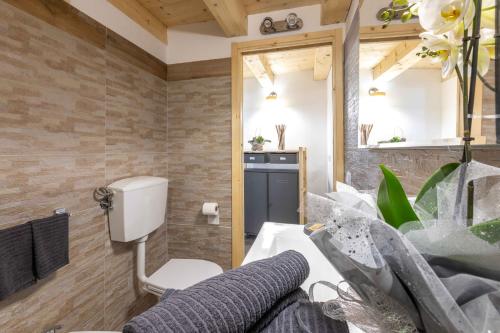 奥维多Casa Patrizia的一间带卫生间和水槽的浴室
