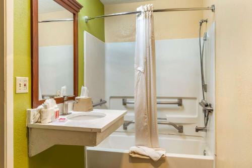 阿尔伯克基西阿尔伯克基伊克诺旅馆的一间带水槽和淋浴的浴室