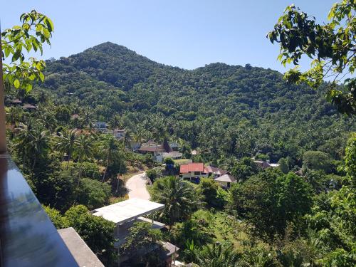 涛岛阳台别墅的享有山景。