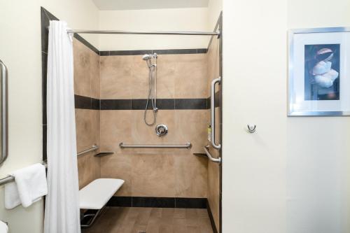 奥本奥本卡德尔伍德套房酒店的带淋浴和卫生间的浴室