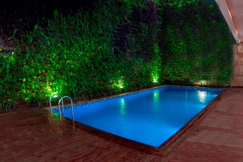 雅加达Jambuluwuk Thamrin Hotel的花园的游泳池