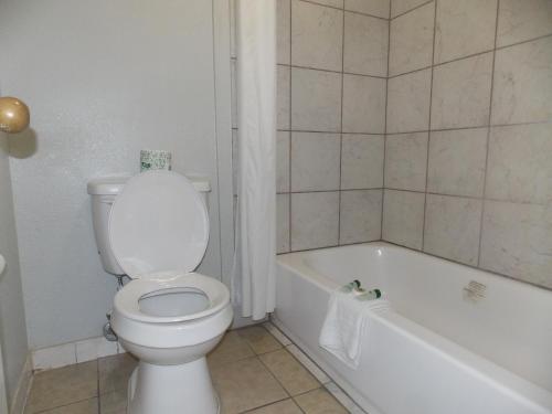 奥古斯塔奥古斯塔百汇酒店的一间带卫生间和浴缸的浴室