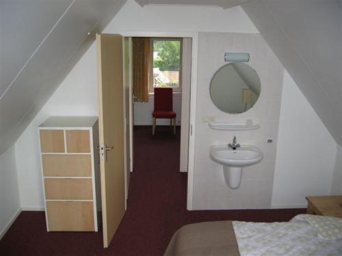登堡Koperwiek Texel的一间带水槽和镜子的浴室