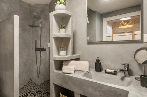 阿维尼翁My Pad Provence 6的一间带水槽和淋浴的浴室