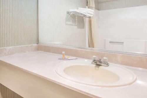 托皮卡托皮卡戴斯酒店的浴室设有白色水槽和镜子